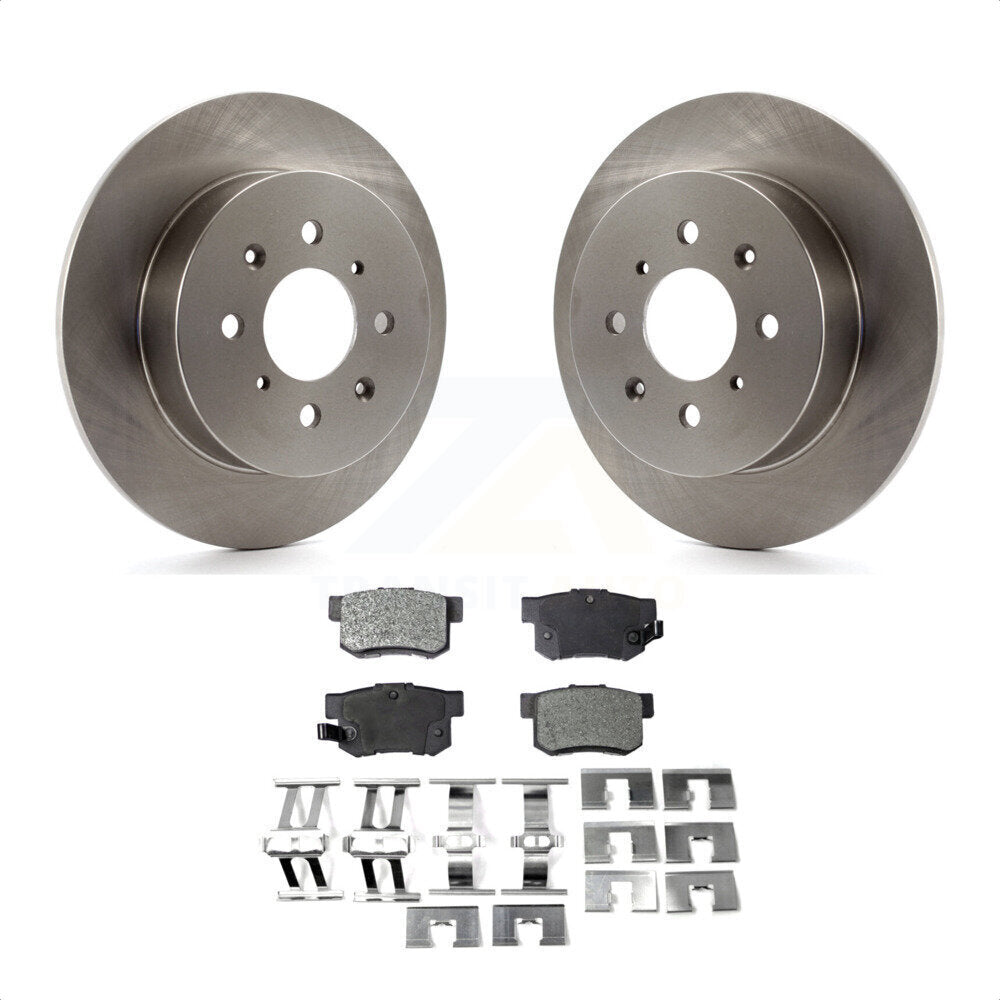 Rear Disc Brake Rotors And Semi-Metallic Pads Kit For Honda Civic Acura EL K8F-101766 by Transit Auto