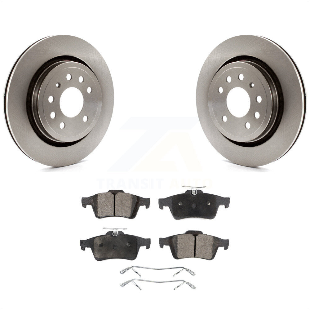 Rear Disc Brake Rotors And Semi-Metallic Pads Kit For Saab 9-3 9-3X With Vented Rotor K8F-101792 by Transit Auto