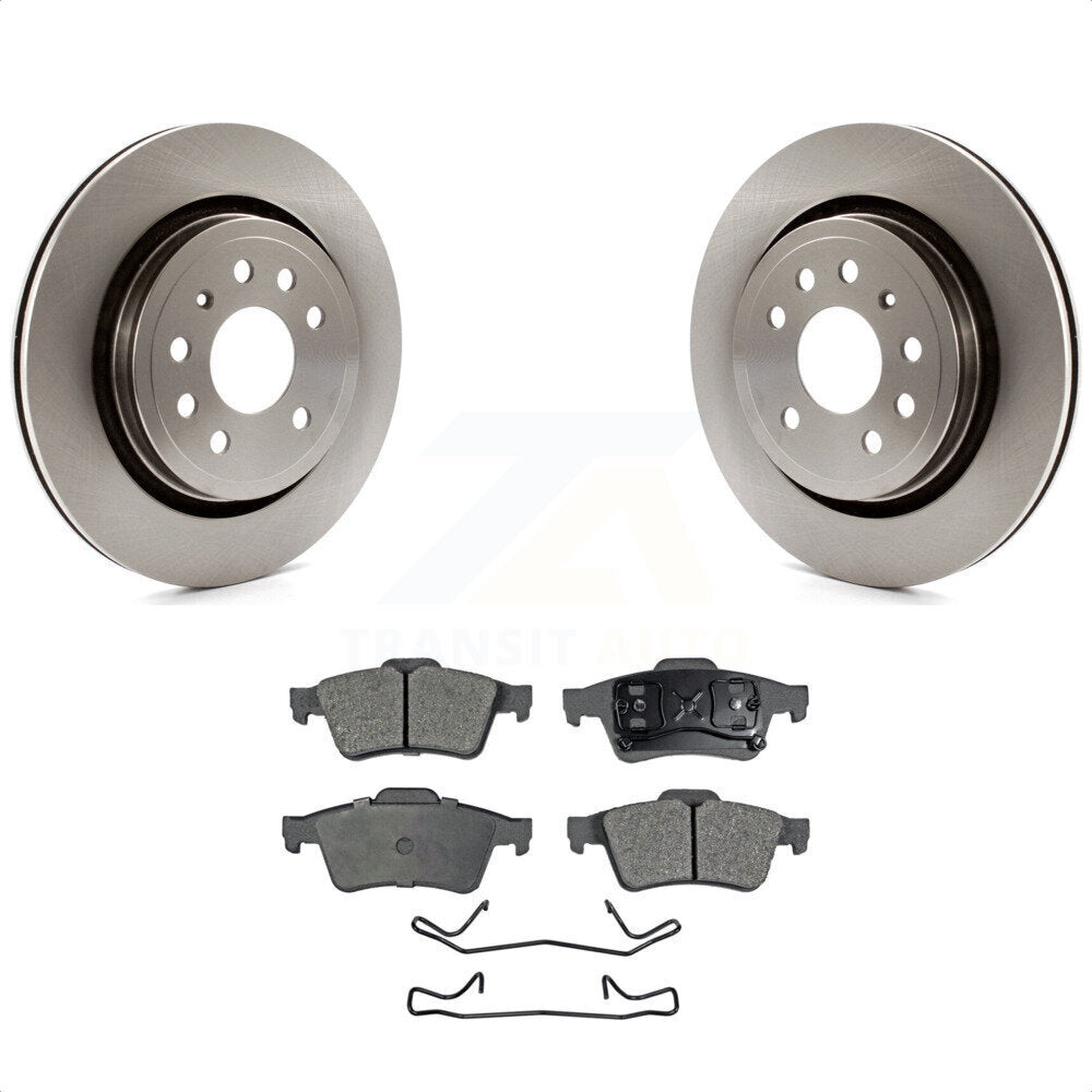 Rear Disc Brake Rotors And Semi-Metallic Pads Kit For 2003 Saab 9-3 Sedan With Vented Rotor K8F-101793 by Transit Auto