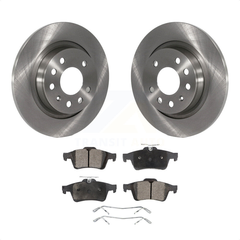 Rear Disc Brake Rotors And Semi-Metallic Pads Kit For Saab 9-3 9-3X With Solid Rotor K8F-101794 by Transit Auto