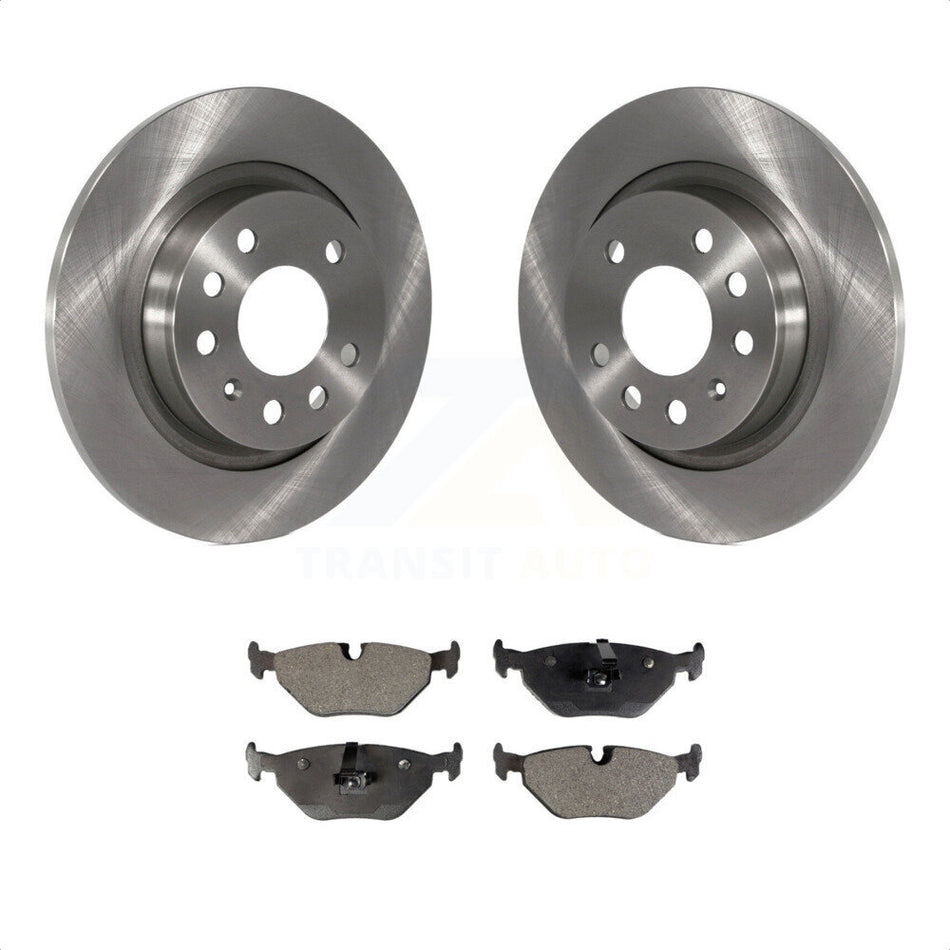 Rear Disc Brake Rotors And Semi-Metallic Pads Kit For 2003 Saab 9-3 Sedan With Solid Rotor K8F-101795 by Transit Auto