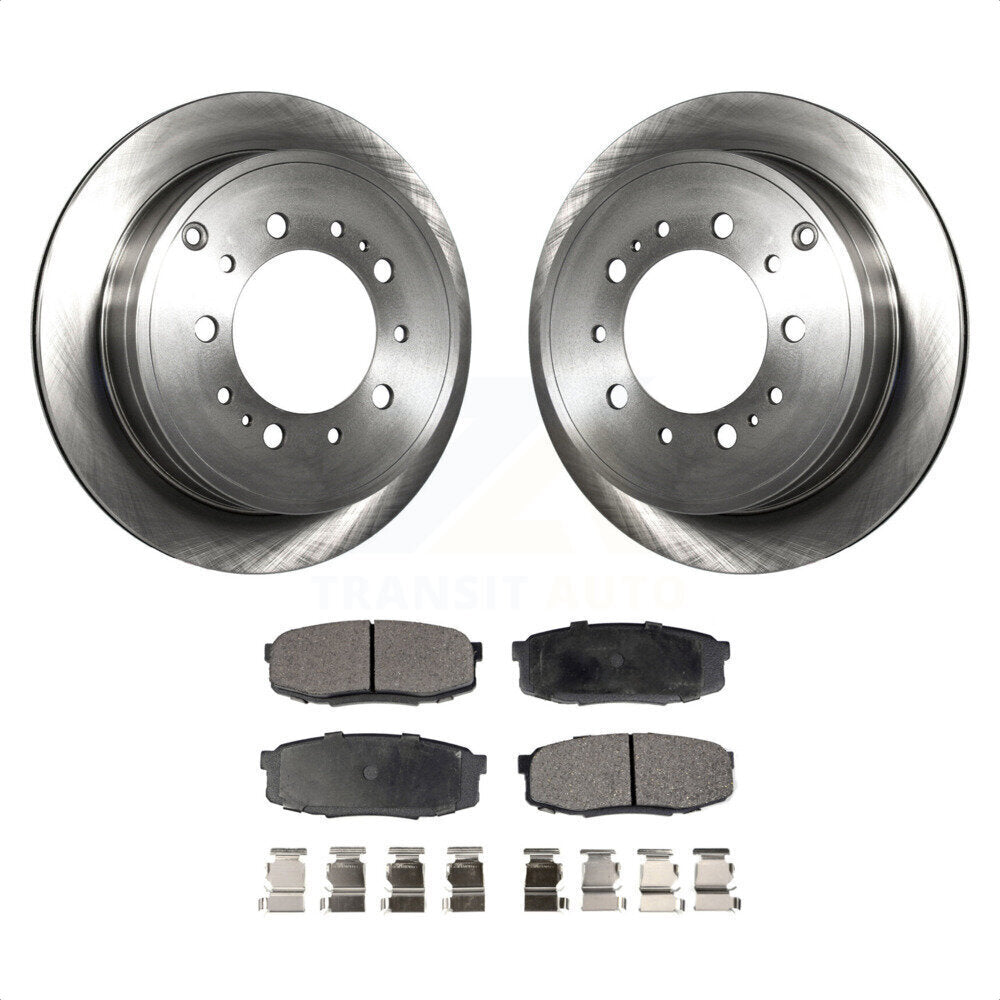 Rear Disc Brake Rotors And Semi-Metallic Pads Kit For Toyota Tundra Sequoia Lexus LX570 Land Cruiser K8F-101856 by Transit Auto