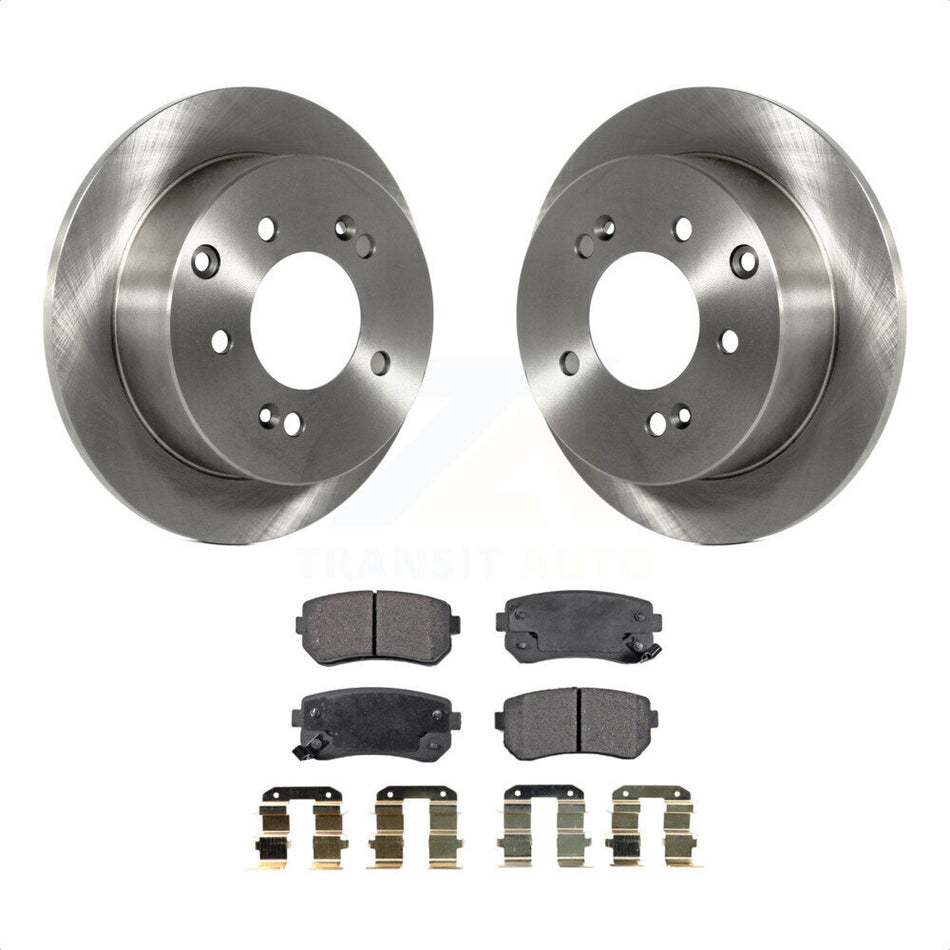 Rear Disc Brake Rotors And Semi-Metallic Pads Kit For Kia Forte Koup Forte5 K8F-101896 by Transit Auto