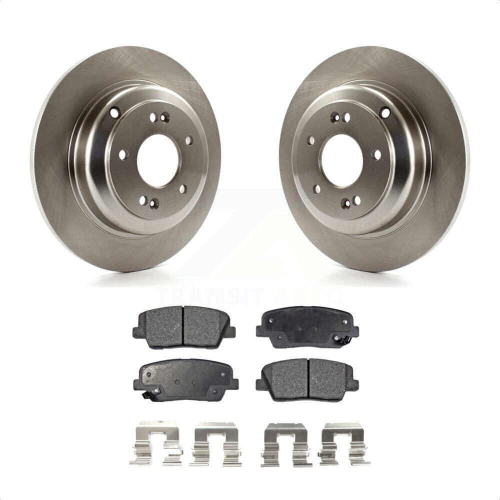 Rear Disc Brake Rotors And Semi-Metallic Pads Kit For Hyundai Genesis Coupe K8F-101900 by Transit Auto