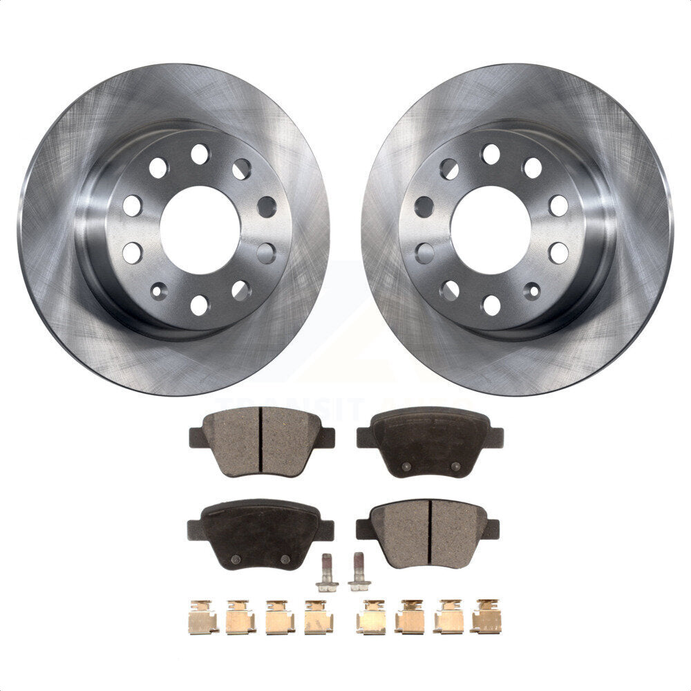 Rear Disc Brake Rotors And Semi-Metallic Pads Kit For Volkswagen Beetle GTI Eos With 253mm Diameter Rotor K8F-101911 by Transit Auto