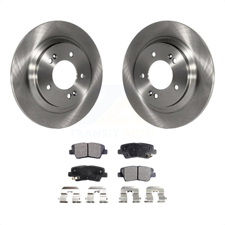 Rear Disc Brake Rotors And Semi-Metallic Pads Kit For Kia Optima Hyundai Sonata Soul EV K8F-101944 by Transit Auto