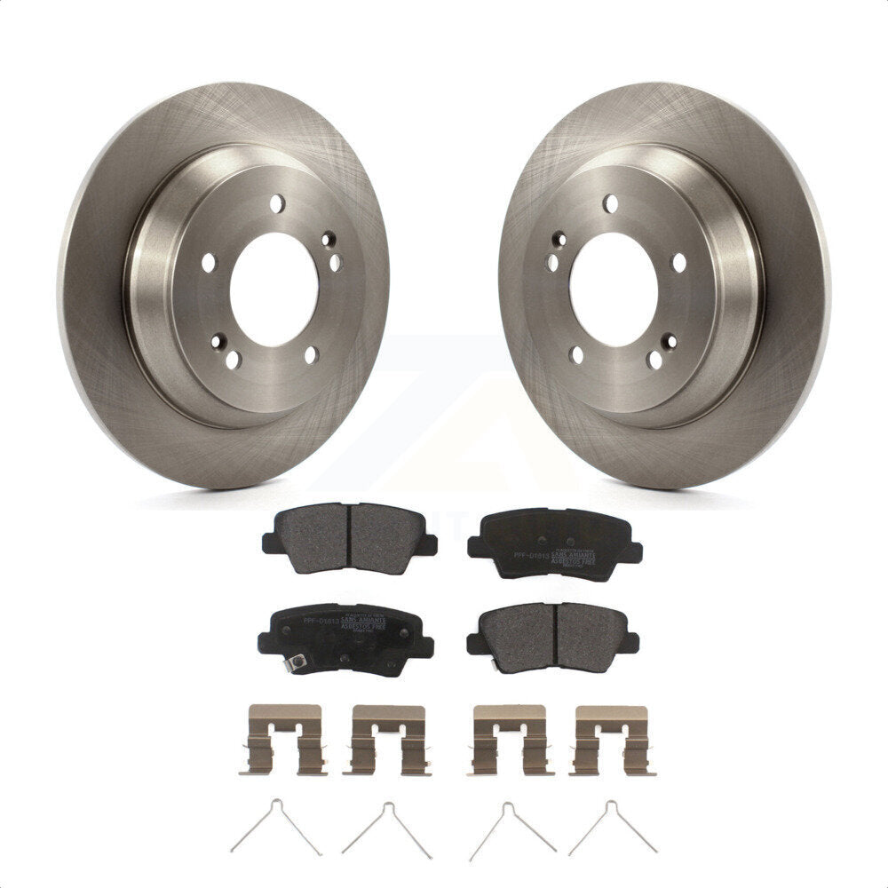 Rear Disc Brake Rotors And Semi-Metallic Pads Kit For 2014-2017 Kia Rondo With Electric Parking K8F-101975 by Transit Auto