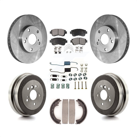 Front Rear Disc Brake Rotors Semi-Metallic Pads And Drum Kit (7Pc) For Toyota Camry K8F-102083 by Transit Auto