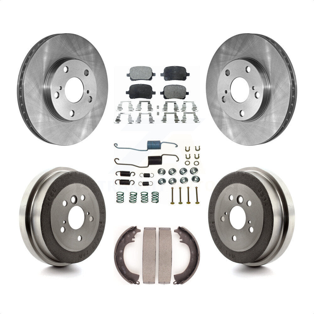 Front Rear Disc Brake Rotors Semi-Metallic Pads And Drum Kit (7Pc) For 1999-2001 Toyota Solara 2.2L K8F-102084 by Transit Auto