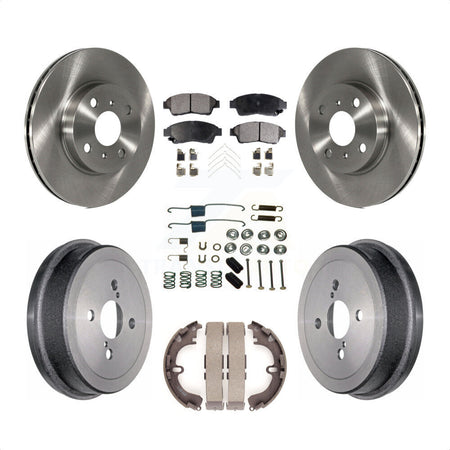 Front Rear Disc Brake Rotors Semi-Metallic Pads And Drum Kit (7Pc) For 1993-1997 Toyota Corolla Geo Prizm K8F-102089 by Transit Auto