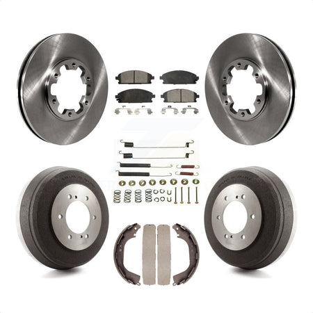 Front Rear Disc Brake Rotors Semi-Metallic Pads And Drum Kit (7Pc) For Nissan Pathfinder INFINITI QX4 K8F-102097 by Transit Auto