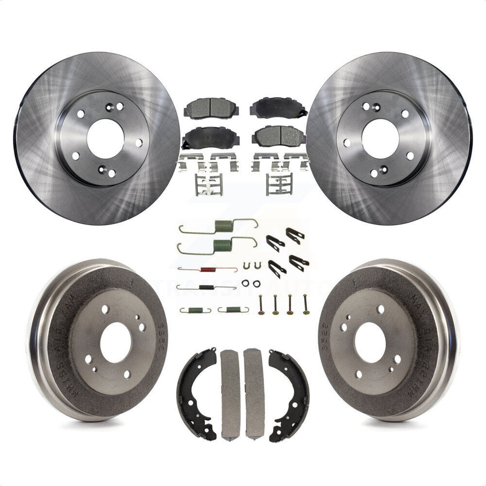 Front Rear Disc Brake Rotors Semi-Metallic Pads And Drum Kit (7Pc) For Honda Accord 3.0L K8F-102100 by Transit Auto