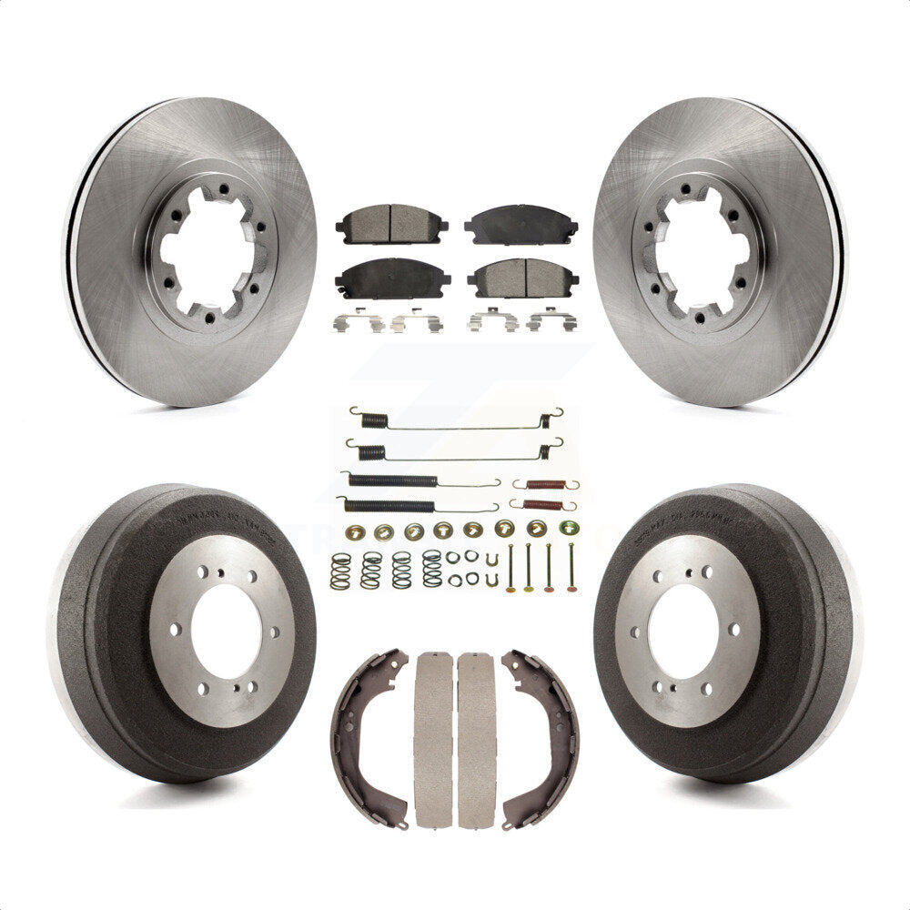 Front Rear Disc Brake Rotors Semi-Metallic Pads And Drum Kit (7Pc) For Nissan Pathfinder INFINITI QX4 K8F-102105 by Transit Auto