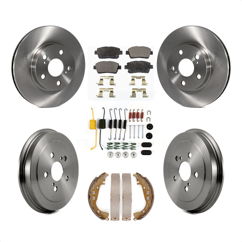 Front Rear Disc Brake Rotors Semi-Metallic Pads And Drum Kit (7Pc) For 2004-2007 Toyota Prius K8F-102132 by Transit Auto