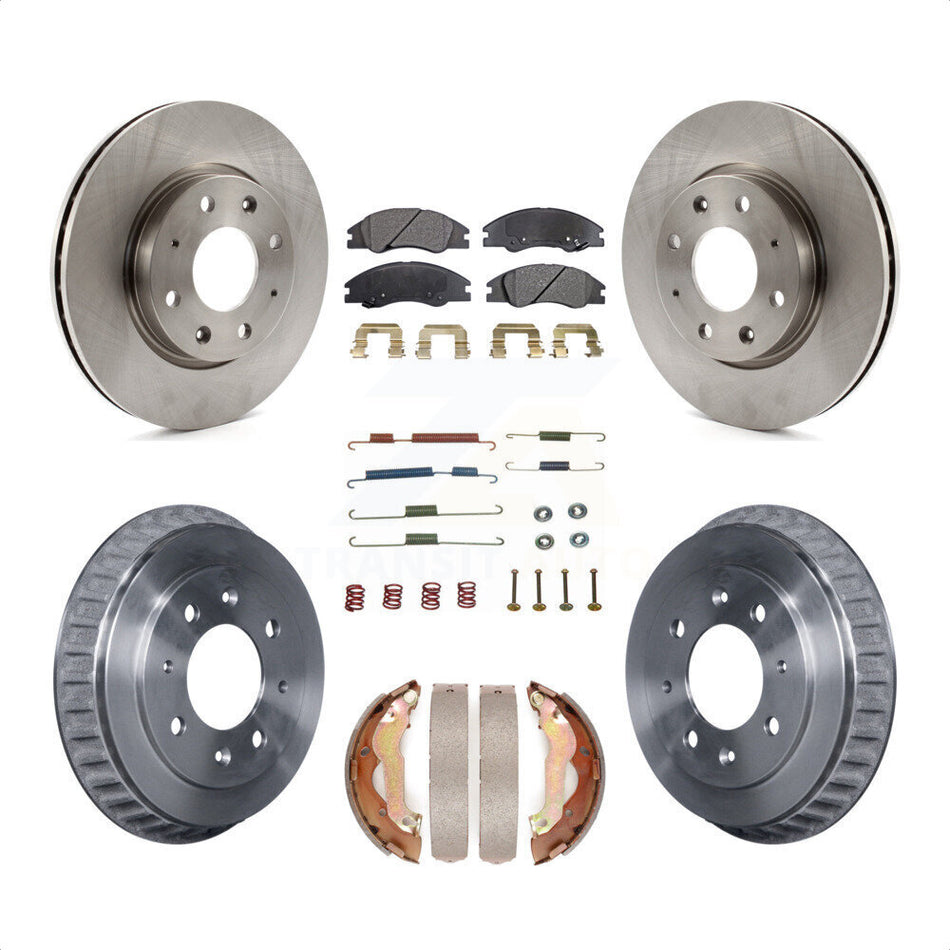 Front Rear Disc Brake Rotors Semi-Metallic Pads And Drum Kit (7Pc) For 2007-2009 Kia Spectra rear brakes K8F-102134 by Transit Auto