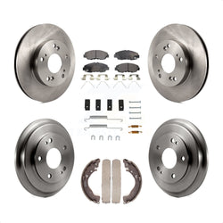 Front Rear Disc Brake Rotors Semi-Metallic Pads And Drum Kit (7Pc) For Honda Civic K8F-102146