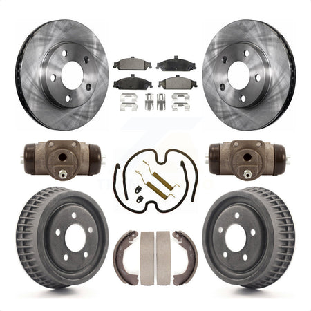 Front Rear Disc Brake Rotors Semi-Metallic Pads And Drum Kit (9Pc) For Chevrolet Pontiac Grand Am Malibu Classic Oldsmobile Alero Cutlass K8F-102187 by Transit Auto