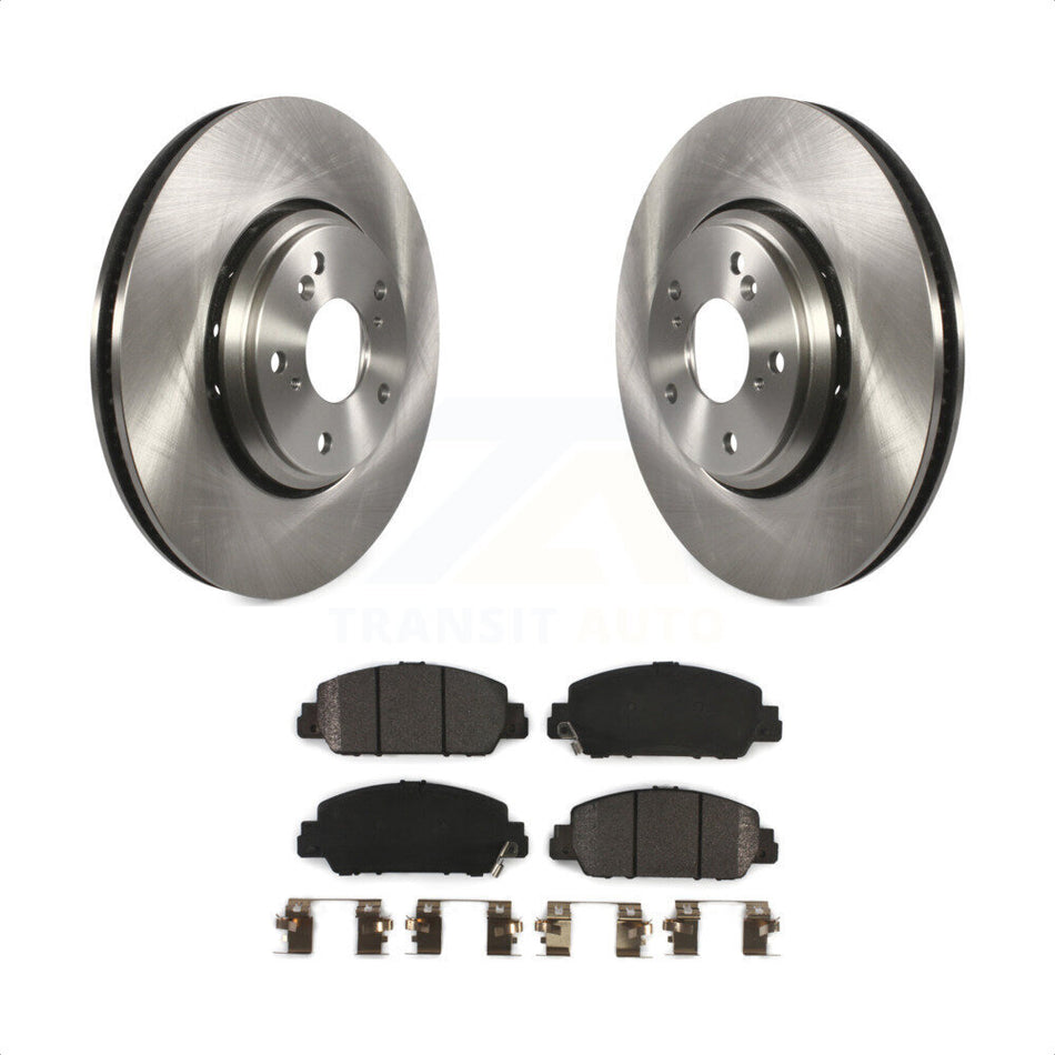 Front Disc Brake Rotors And Semi-Metallic Pads Kit For 2017 Honda Accord Hybrid EX-L Touring K8F-102250 by Transit Auto