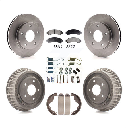 Front Rear Disc Brake Rotors Semi-Metallic Pads And Drum Kit (7Pc) For 1997-1997 Chevrolet Blazer GMC Jimmy 4WD with rear brakes K8F-102259 by Transit Auto