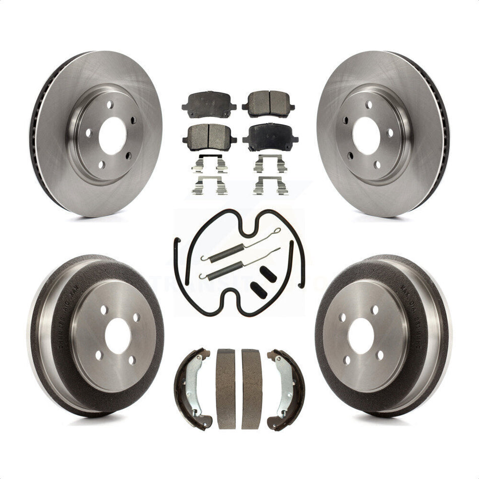 Front Rear Disc Brake Rotors Semi-Metallic Pads And Drum Kit (7Pc) For 2006 Pontiac Pursuit With Brakes K8F-102268 by Transit Auto