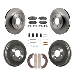 Front Rear Disc Brake Rotors Semi-Metallic Pads And Drum Kit (7Pc) For Honda Insight K8F-102312