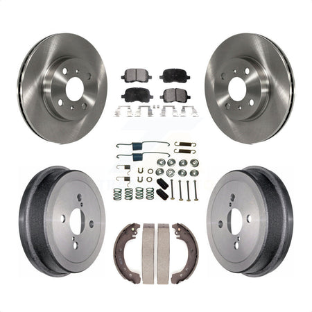 Front Rear Disc Brake Rotors Semi-Metallic Pads And Drum Kit (7Pc) For 2002 Toyota Corolla From 04 02 K8F-102315 by Transit Auto