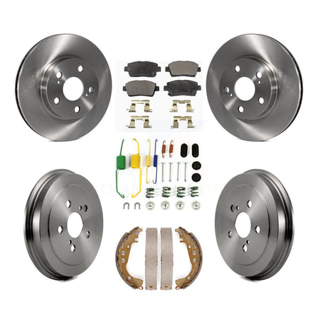 Front Rear Disc Brake Rotors Semi-Metallic Pads And Drum Kit (7Pc) For 2008 Toyota Prius K8F-102328 by Transit Auto