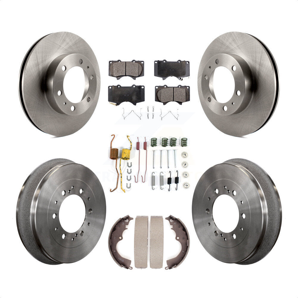 Front Rear Disc Brake Rotors Semi-Metallic Pads And Drum Kit (7Pc) For Toyota Tacoma K8F-102337 by Transit Auto