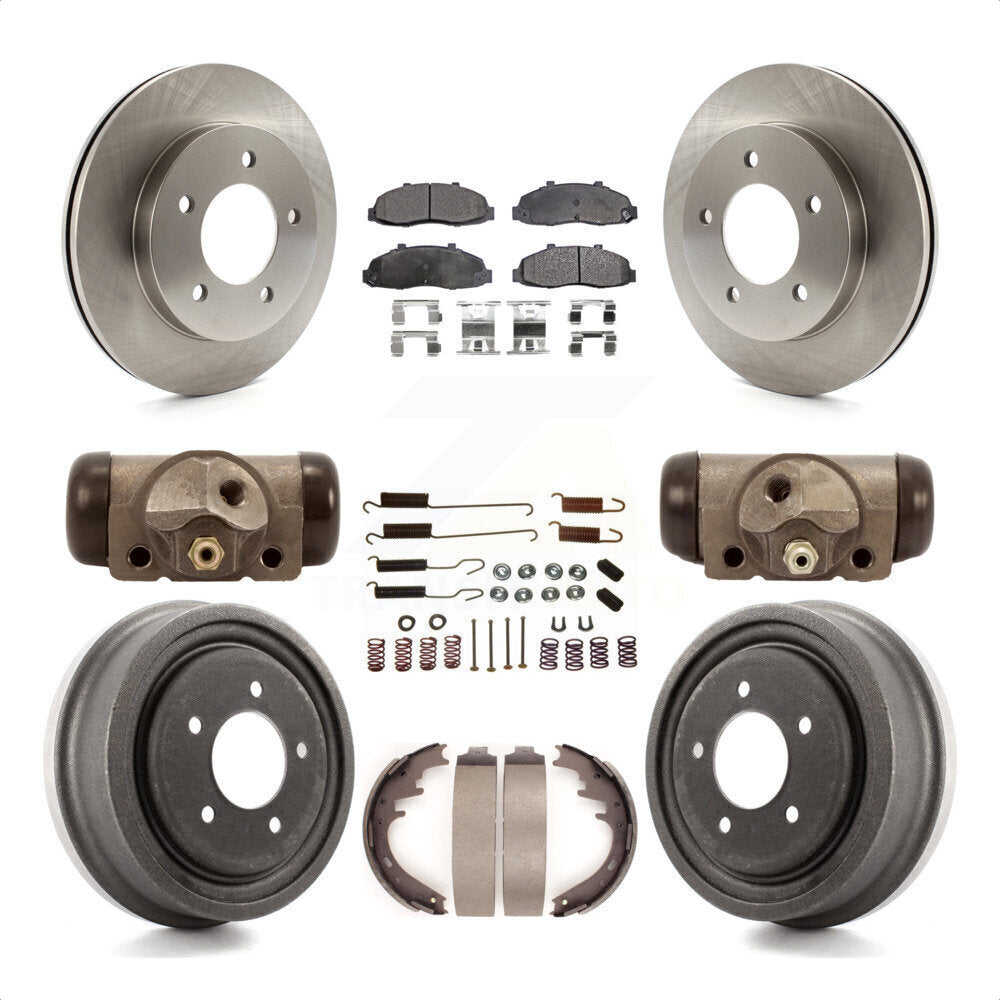 Front Rear Disc Brake Rotors Semi-Metallic Pads And Drum Kit (9Pc) For Ford F-150 4WD K8F-102346 by Transit Auto