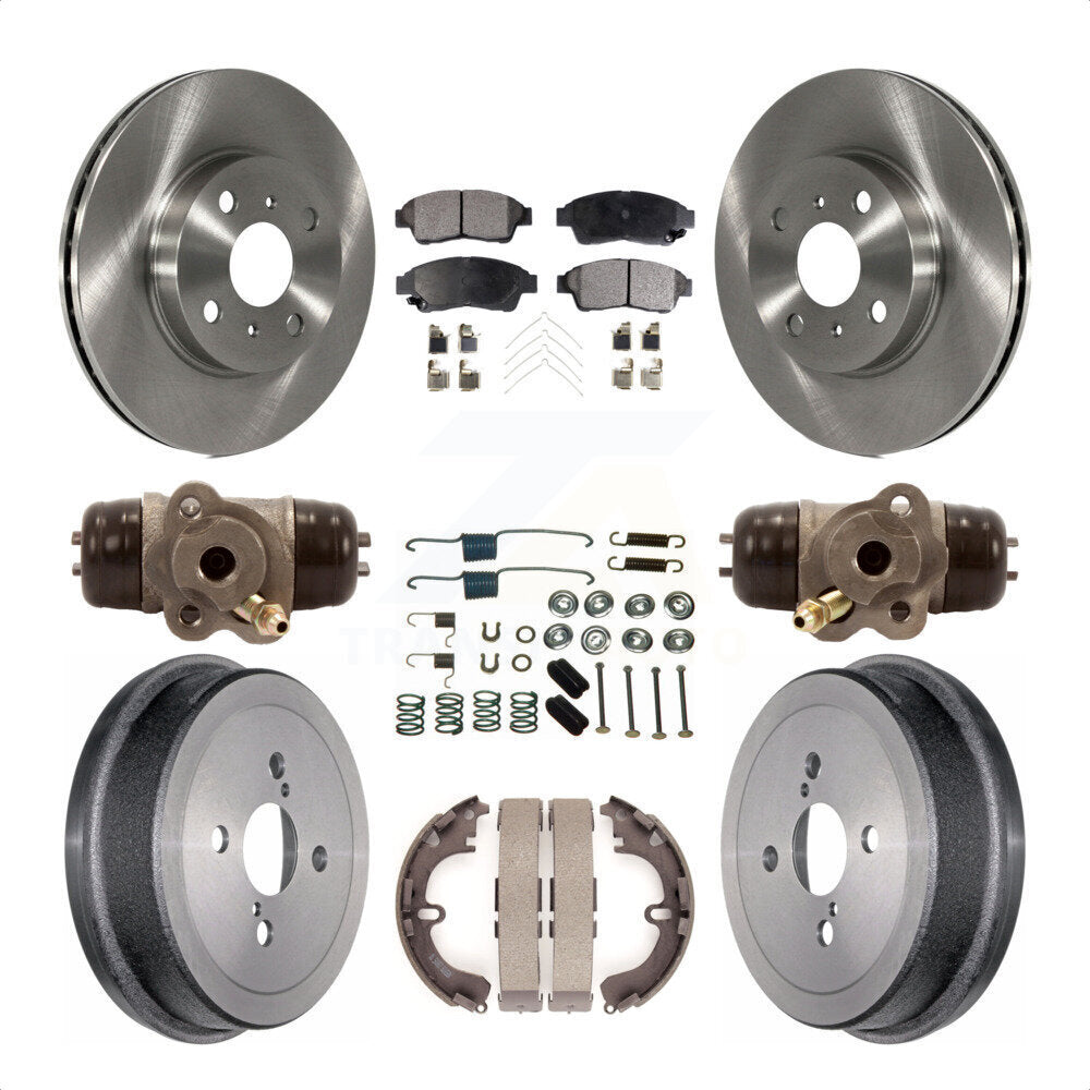 Front Rear Disc Brake Rotors Semi-Metallic Pads And Drum Kit (9Pc) For 1993-1997 Toyota Corolla Geo Prizm K8F-102369 by Transit Auto