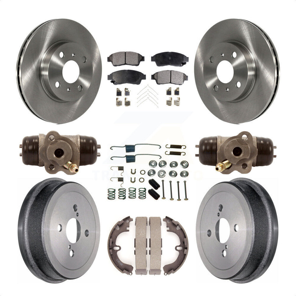 Front Rear Disc Brake Rotors Semi-Metallic Pads And Drum Kit (9Pc) For 1993-1997 Toyota Corolla Geo Prizm K8F-102369 by Transit Auto