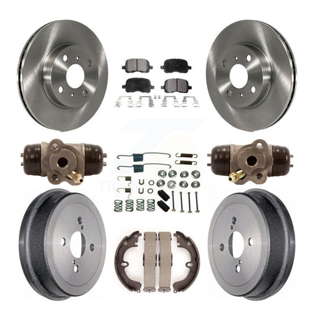 Front Rear Disc Brake Rotors Semi-Metallic Pads And Drum Kit (9Pc) For Toyota Corolla Non-ABS K8F-102372 by Transit Auto