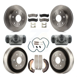Front Rear Disc Brake Rotors Semi-Metallic Pads And Drum Kit (9Pc) For Chevrolet Silverado 1500 GMC Sierra Classic With 6400 Lb GVW K8F-102399
