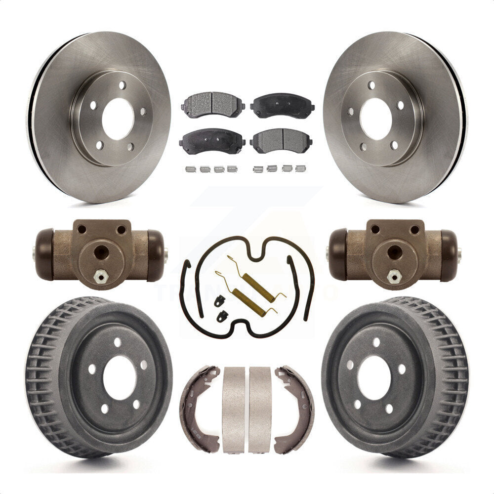 Front Rear Disc Brake Rotors Semi-Metallic Pads And Drum Kit (9Pc) For 2002-2004 Chevrolet Venture Pontiac Montana Oldsmobile Silhouette K8F-102401 by Transit Auto