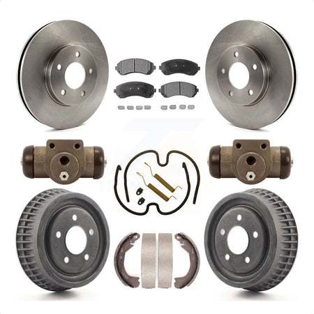 Front Rear Disc Brake Rotors Semi-Metallic Pads And Drum Kit (9Pc) For 2002-2004 Chevrolet Venture Pontiac Montana Oldsmobile Silhouette K8F-102401 by Transit Auto