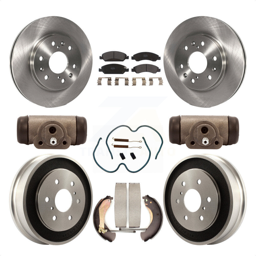 Front Rear Disc Brake Rotors Semi-Metallic Pads And Drum Kit (9Pc) For Chevrolet Silverado 1500 GMC Sierra Classic K8F-102411 by Transit Auto