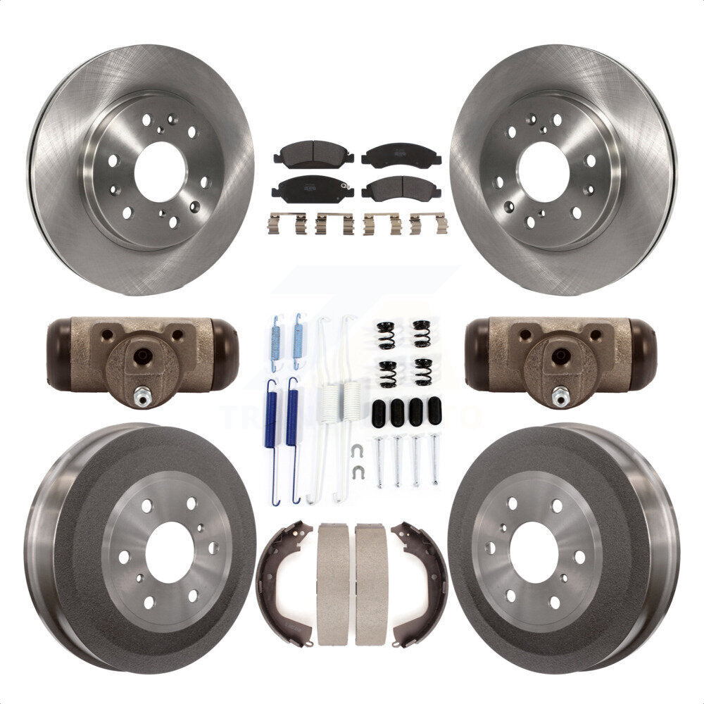 Front Rear Disc Brake Rotors Semi-Metallic Pads And Drum Kit (9Pc) For Chevrolet Silverado 1500 GMC Sierra With 7000 Lb GVW K8F-102412 by Transit Auto