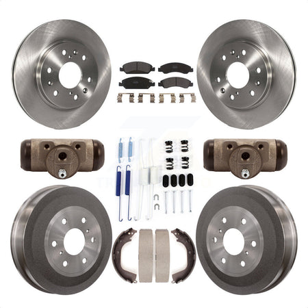 Front Rear Disc Brake Rotors Semi-Metallic Pads And Drum Kit (9Pc) For Chevrolet Silverado 1500 GMC Sierra With 7000 Lb GVW K8F-102412 by Transit Auto