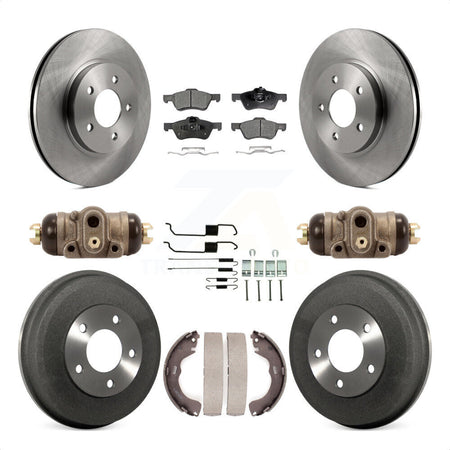 Front Rear Disc Brake Rotors Semi-Metallic Pads And Drum Kit (9Pc) For Ford Escape Mercury Mariner K8F-102430 by Transit Auto