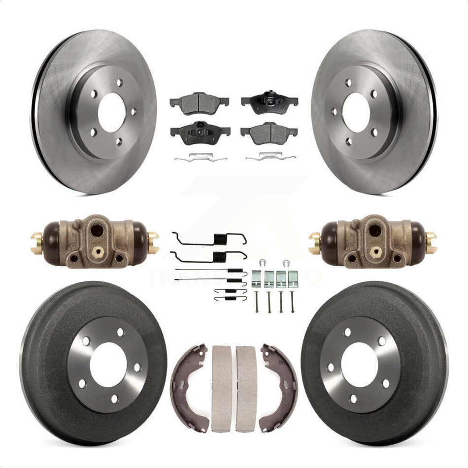 Front Rear Disc Brake Rotors Semi-Metallic Pads And Drum Kit (9Pc) For Ford Escape Mercury Mariner K8F-102430 by Transit Auto