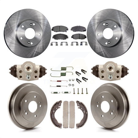 Front Rear Disc Brake Rotors Semi-Metallic Pads And Drum Kit (9Pc) For 2011 Honda Civic GX K8F-102465 by Transit Auto