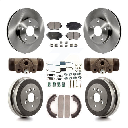 Front Rear Disc Brake Rotors Semi-Metallic Pads And Drum Kit (9Pc) For 2002 Toyota RAV4 GAS engine K8F-102470 by Transit Auto