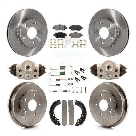 Front Rear Disc Brake Rotors Semi-Metallic Pads And Drum Kit (9Pc) For 2006-2008 Honda Civic Hybrid K8F-102471 by Transit Auto