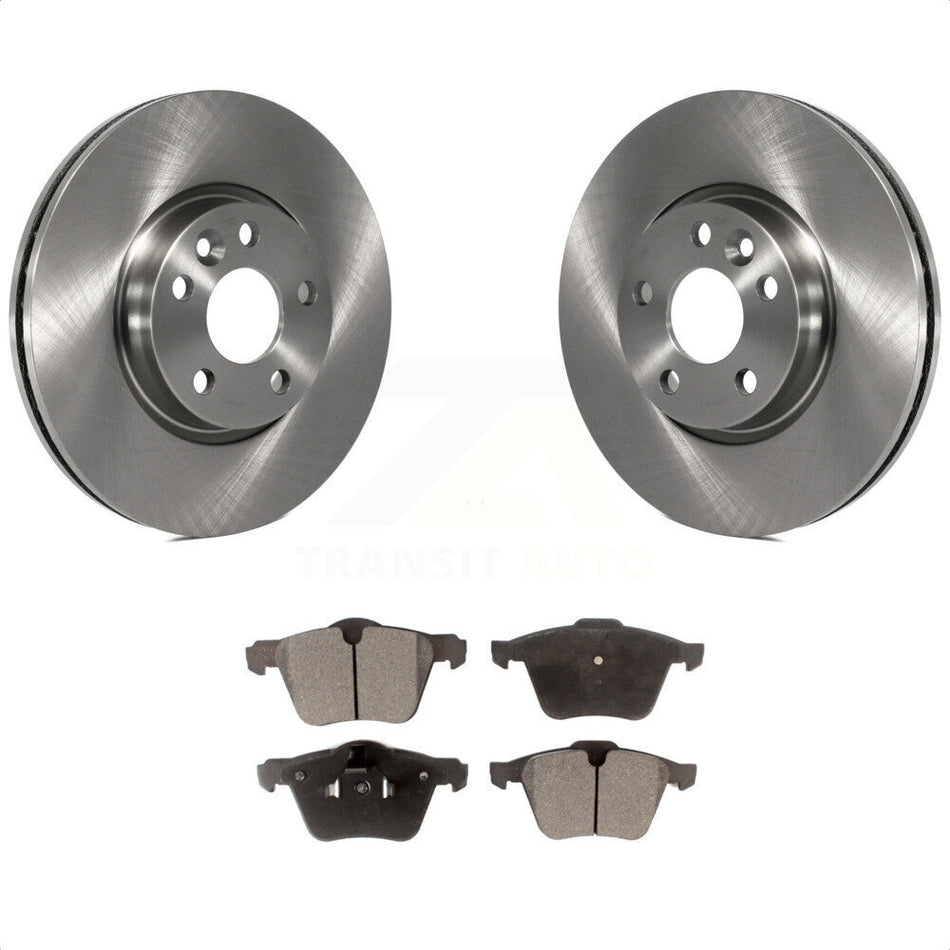 Front Disc Brake Rotors And Semi-Metallic Pads Kit For 2008 Volvo V70 With 300mm Diameter Rotor K8F-102486 by Transit Auto