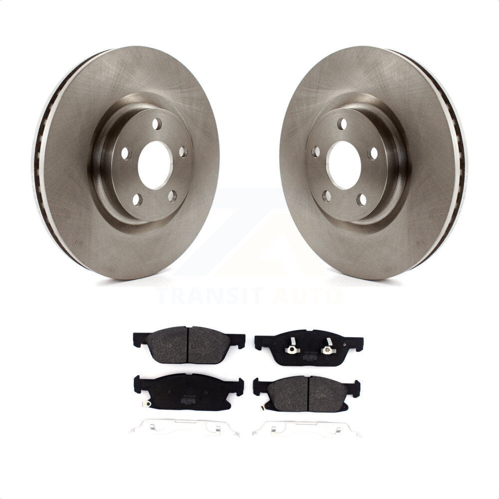 Front Disc Brake Rotors And Semi-Metallic Pads Kit For 2018 Lincoln Continental With 316mm Diameter Rotor K8F-102489 by Transit Auto