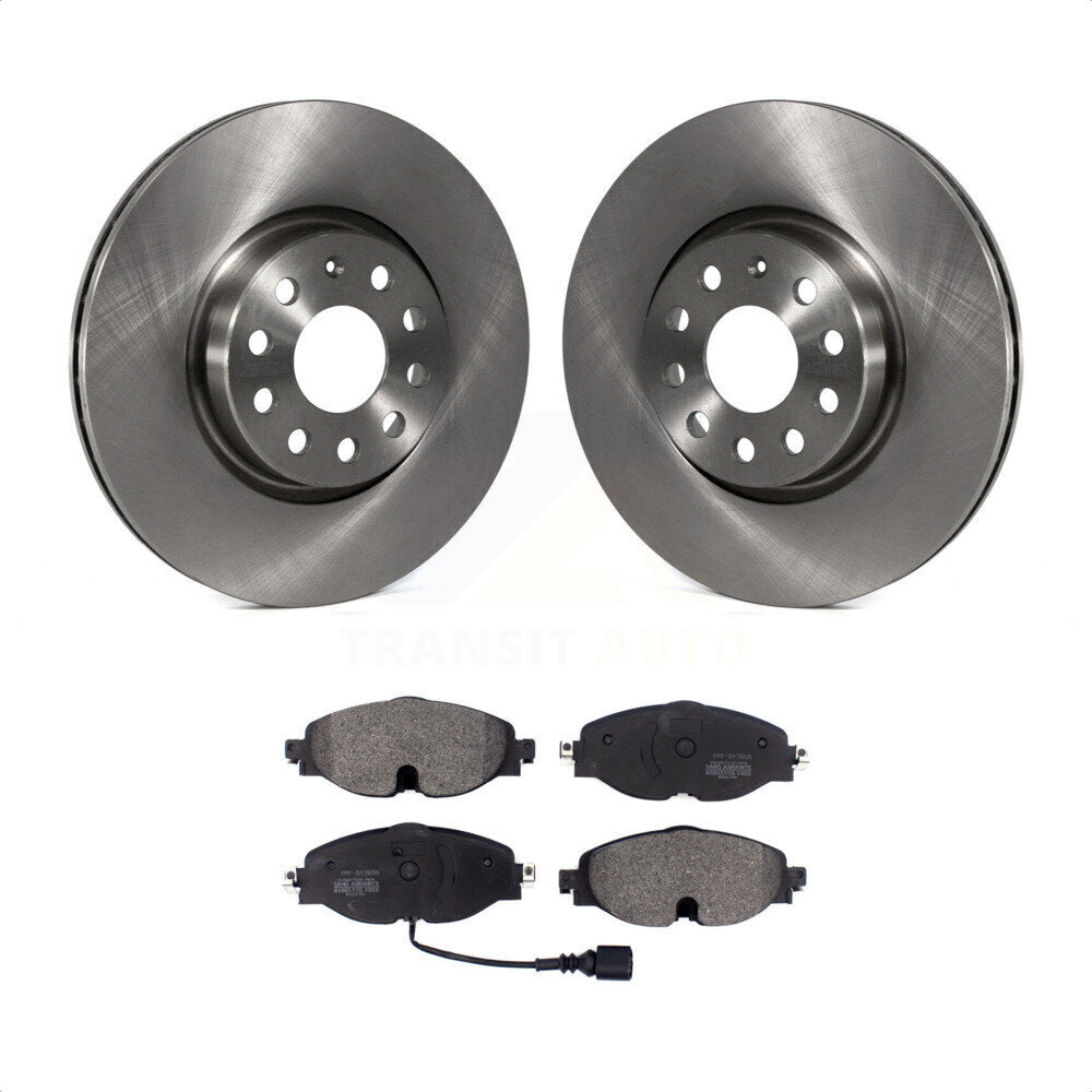 Front Disc Brake Rotors And Semi-Metallic Pads Kit For Volkswagen Audi GTI A3 Quattro Golf Alltrack Sportback e-tron TT Taos Passat K8F-102495 by Transit Auto