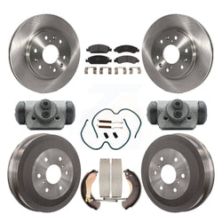 Front Rear Disc Brake Rotors Semi-Metallic Pads And Drum Kit (9Pc) For 2009-2009 Chevrolet Silverado 1500 GMC Sierra Except Vehicles Using Hold Down Pins With 6400 Lb GVW K8F-102505