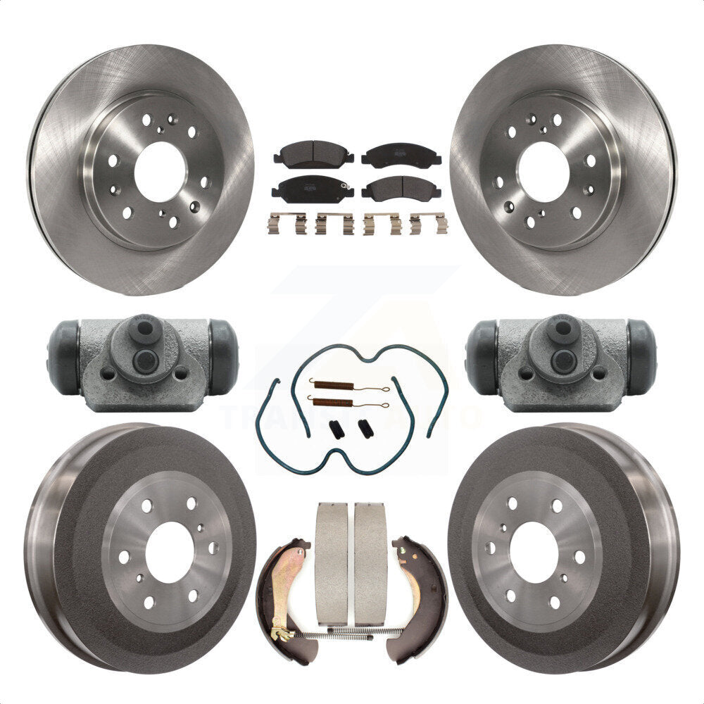 Front Rear Disc Brake Rotors Semi-Metallic Pads And Drum Kit (9Pc) For 2009-2009 Chevrolet Silverado 1500 GMC Sierra Except Vehicles Using Hold Down Pins With 6400 Lb GVW K8F-102505 by Transit Auto