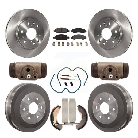 Front Rear Disc Brake Rotors Semi-Metallic Pads And Drum Kit (9Pc) For 2009-2009 Chevrolet Silverado 1500 GMC Sierra Except Vehicles Using Hold Down Pins With 7000 Lb GVW K8F-102506 by Transit Auto