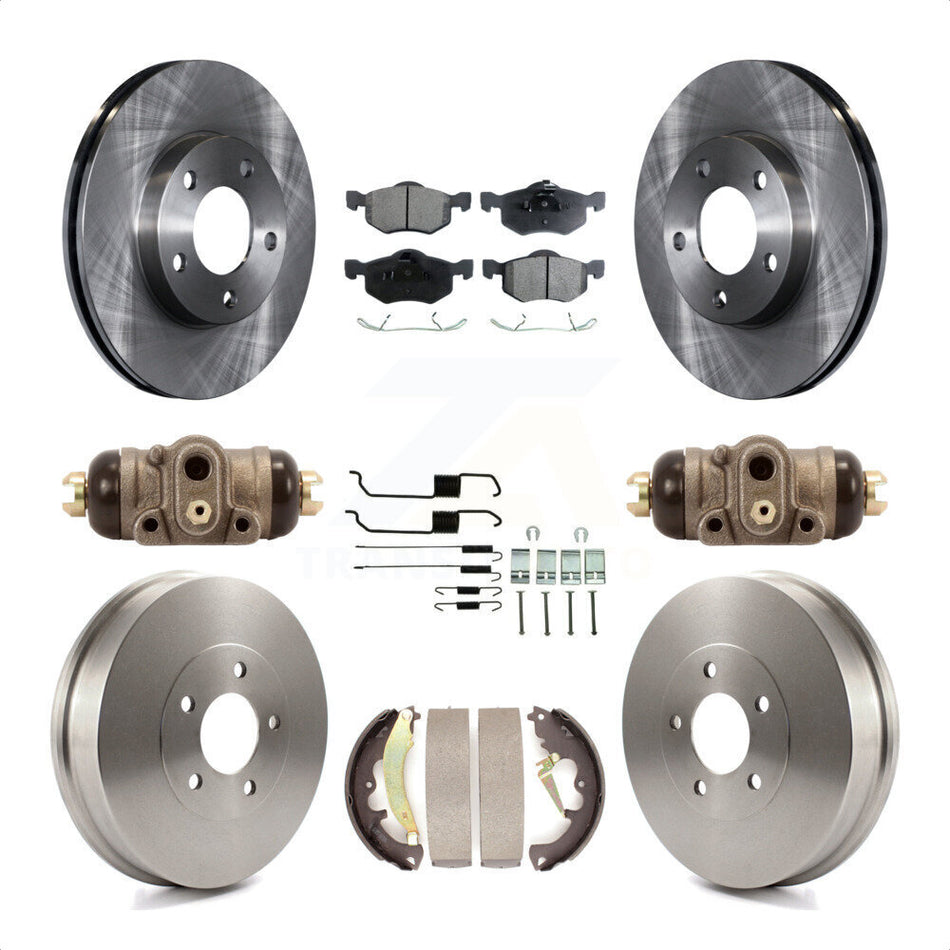 Front Rear Disc Brake Rotors Semi-Metallic Pads And Drum Kit (9Pc) For 2007-2007 Ford Escape Mercury Mariner From 01/08/07 rear brakes K8F-102514 by Transit Auto